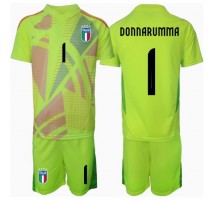 Włochy Gianluigi Donnarumma #1 Bramkarskie Koszulka Podstawowa dzieci ME 2024 Krótki Rękaw (+ krótkie spodenki)